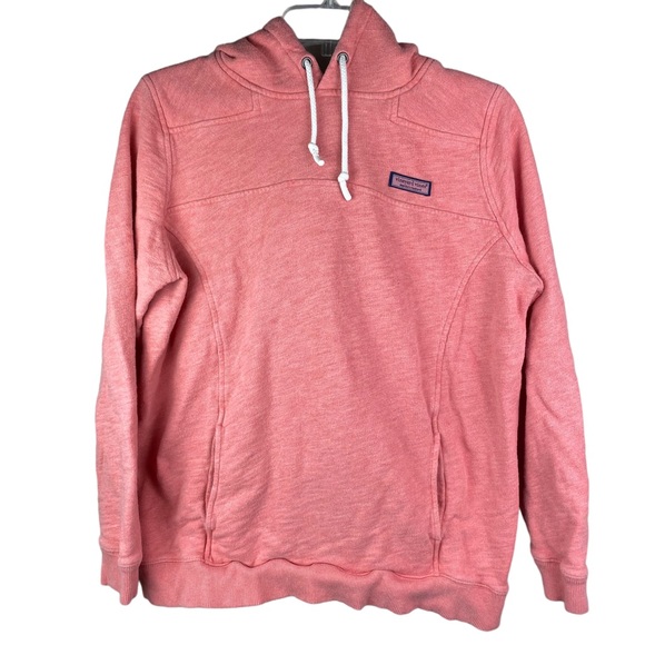 Vineyard Vines Tops - Vineyard Vines hooded cotton pullover sweatshirt in coral pink M